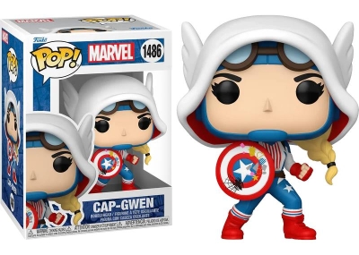 Funko Pop Marvel Spider-Gwen Gwenverse - Captain America Gwen No:1486 Bobble-Head