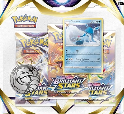 Pokemon Tcg Brilliant Stars Premium Checklane 3 Booster Paket + Glaceon