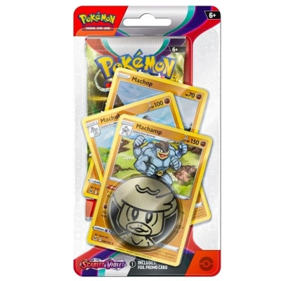 Pokemon Tcg Scarlet and Violet Premium Checklane Booster Paket + Machamp