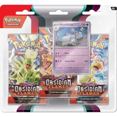 Pokemon Tcg Scarlet & Violet Obsidian Flames Premium Checklane 3 Booster Paket + Houndstone