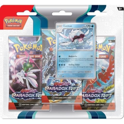 Pokemon Tcg Scarlet & Violet Paradox Rift Premium Checklane 3 Booster Paket + Cetitan