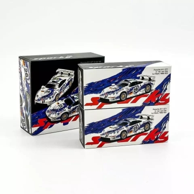 Sparky x Tiny 1/64 Porsche 911 GT1 2-Car set 24h Le Mans 1996 #25 & #26 (Tiny Exclusive)
