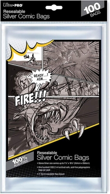 Ultra Pro Sılver Age Comic Bags 8.41cm X 26.67cm Ağzı Kapanabilir 100'lü