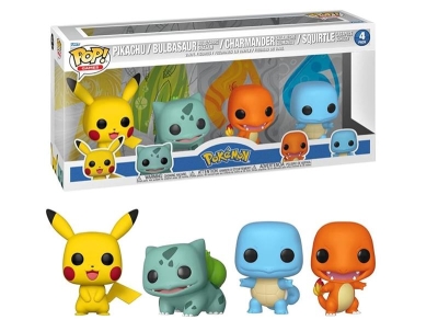 Funko Pop Pokemon: Starters 4-Pack Pikachu, Bulbasaur, Charmander & Squirtle