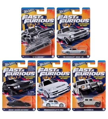 Hot Wheels Fast And Furious Decades Of Fast 2013 5'li Set Hnr88