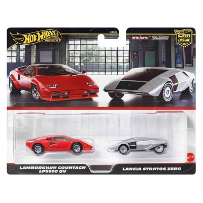 Hot Wheels Premium Car Culture 2li Lamborghini Countach LP5000 QV ve Lancia Stratos Zero