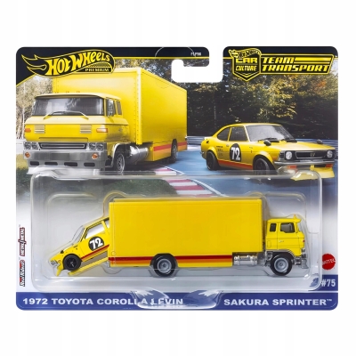 Hot Wheels Team Transport 1972 Toyota Corolla Levin + Sakura Sprinter