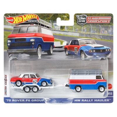 Hot Wheels Team Transport 70 Rover P6 & + Rally Hauler