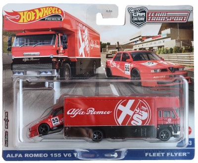 Hot Wheels Team Transport Alfa Romeo 155 V6 TI + Fleet Flyer