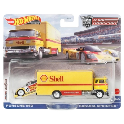 Hot Wheels Team Transport Shell Porsche 962 + Sakura Sprinter