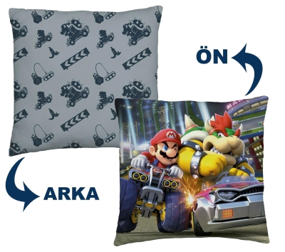 Lisanslı Mario Kart Deluxe Yastık 40x40cm Çift Taraflı