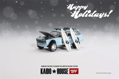 Mini Gt Kaido 1/64 Datsun 510 Wagon 4x4 Winter Holiday Edition