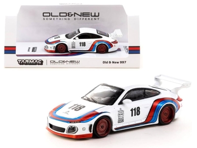 Tarmac Works 1/64 Porsche Old & New 997 White - Hobby64