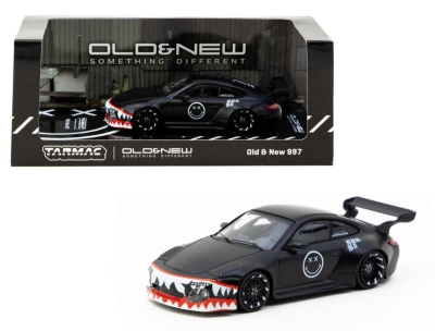 Tarmac Works 1/64 Porsche Old & New 997 Matte Black