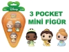 Funko 3-Pack Carrot Pocket Pop Disney Princess - Cinderella / Tiana / Bella